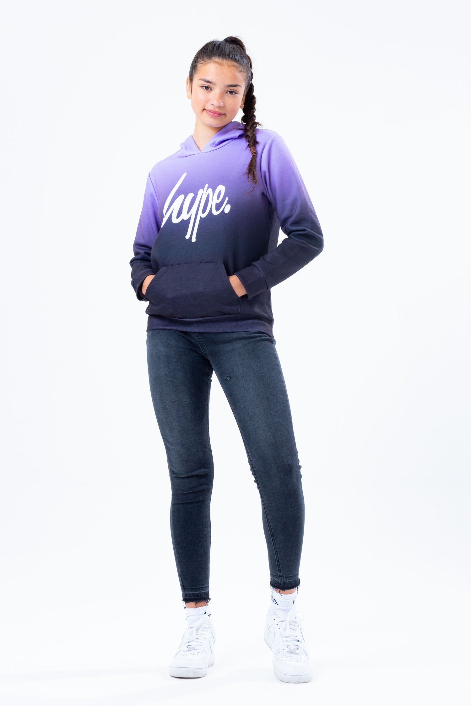 HYPE PURPLE BLACK FADE GIRLS PULLOVER HOODIE | Hype.
