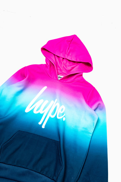 HYPE PINK & BLUE FADE KIDS PULLOVER HOODIE
