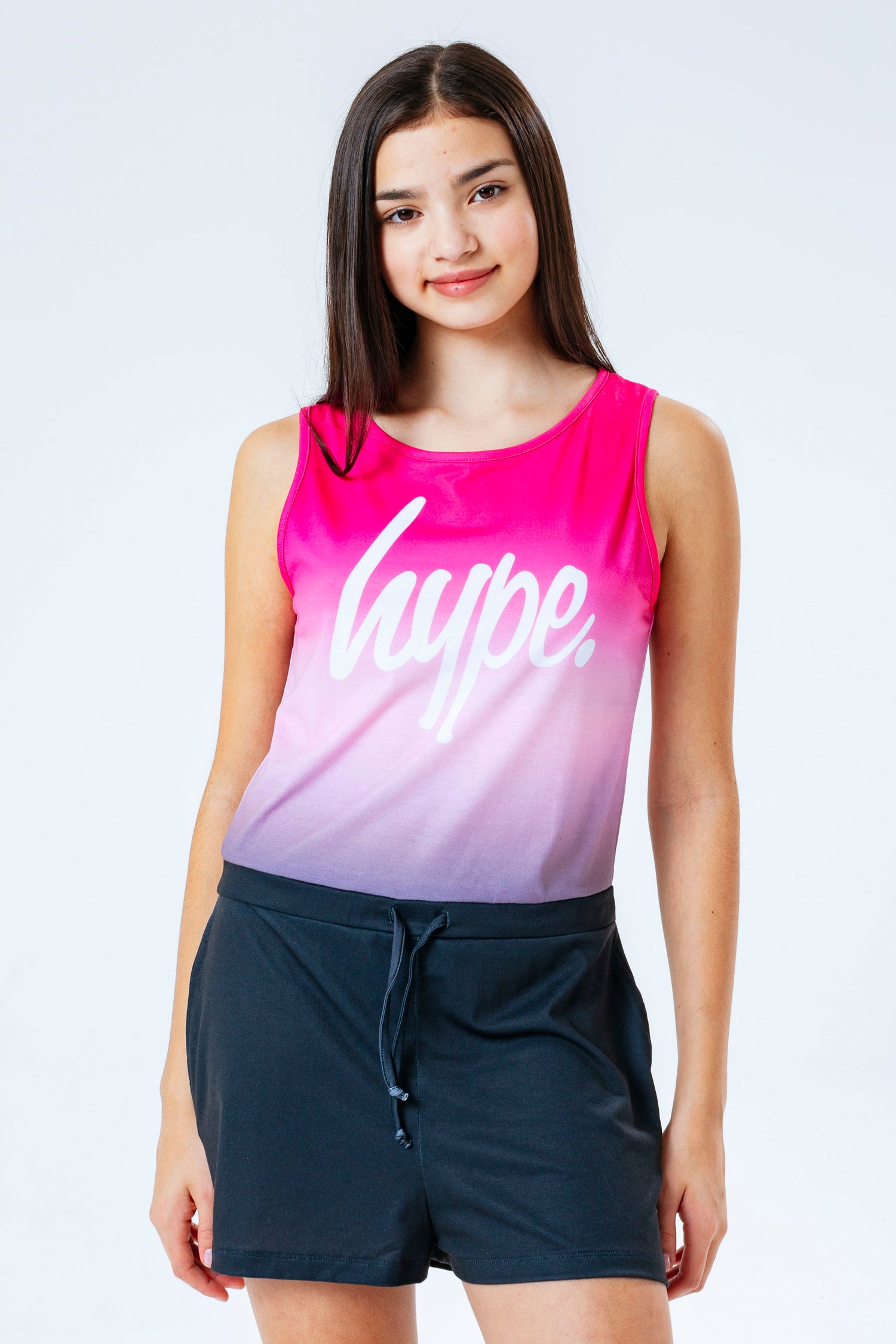 HYPE PINK & BLACK FADE GIRLS PLAYSUIT