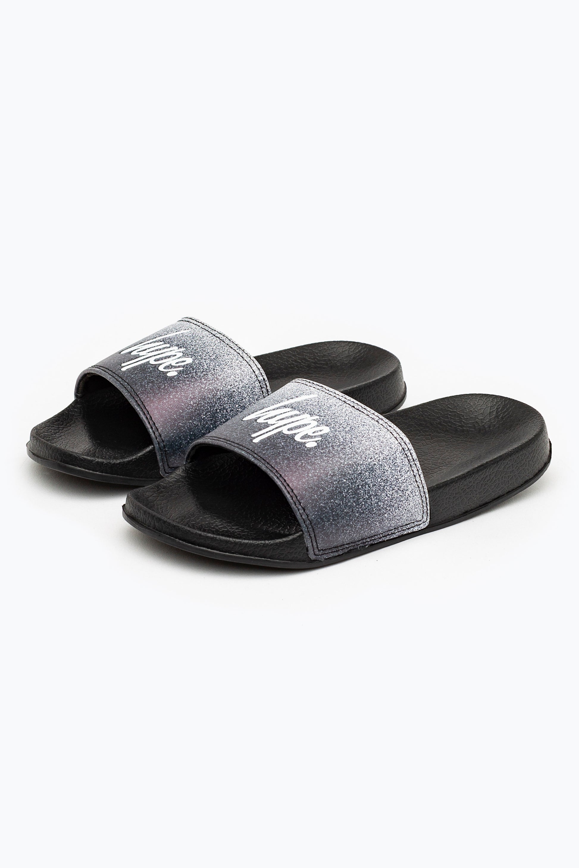 Hype Black Speckle Fade Kids Sliders