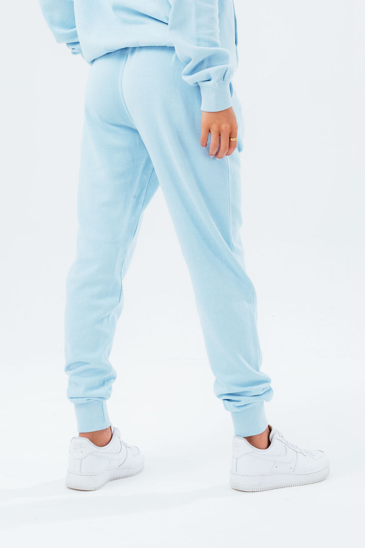 HYPE WASHED BABY BLUE SCRIBBLE LOGO WOMEN'S JOGGERS