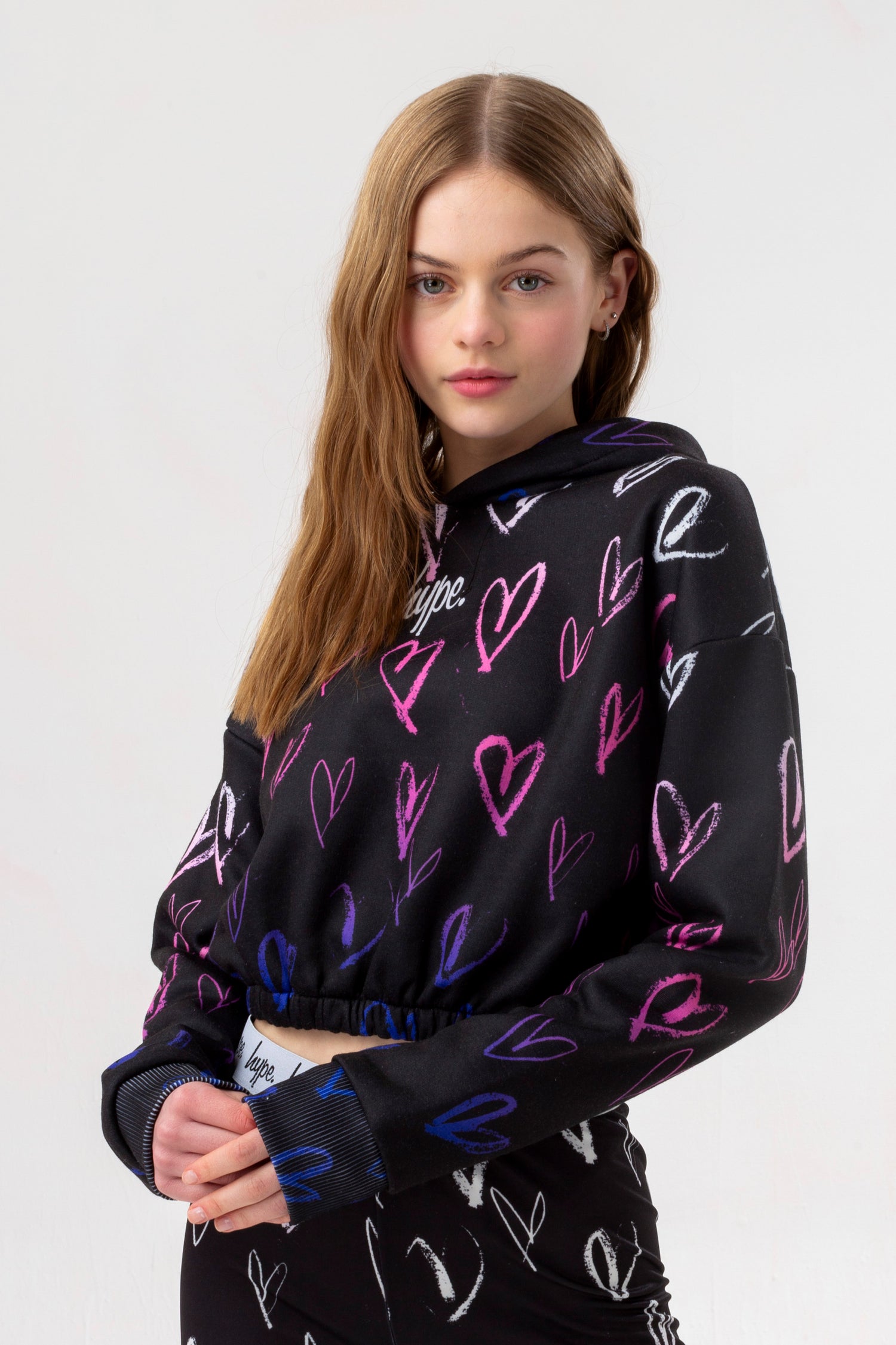 Buy Hype.Girls Brown Scribble Heart Hoodie from Next USA