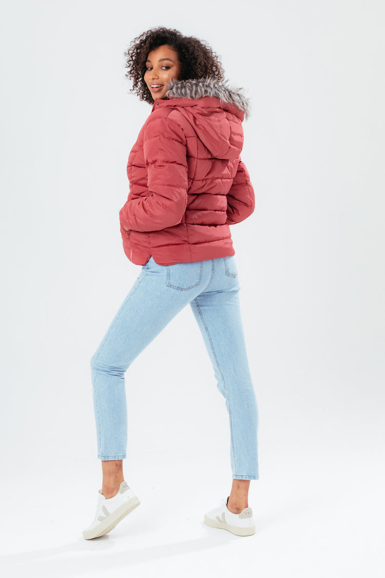 HYPE ROSY SHORT LENGTH WOMEN'S PADDED COAT WITH FUR