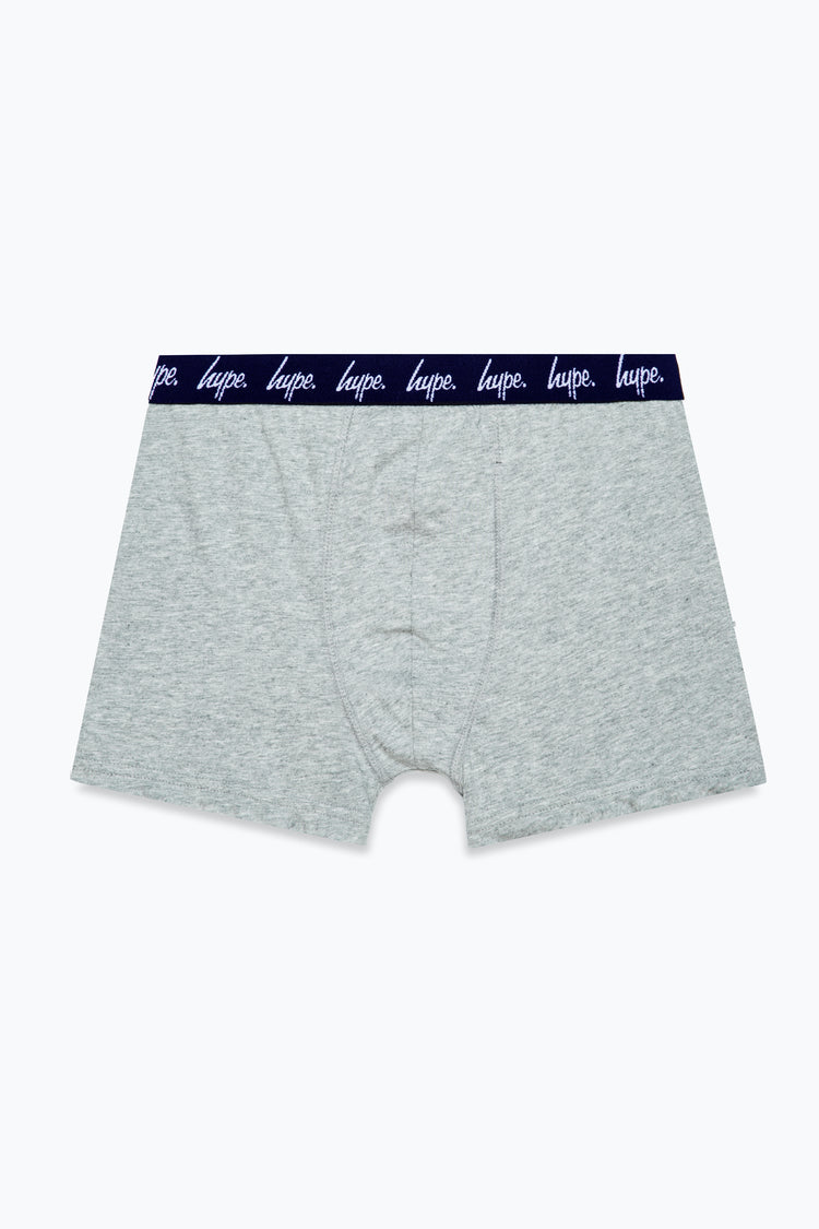 HYPE BOYS WHITE GREY NAVY 3 PACK BOXERS