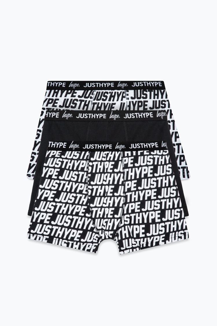 HYPE BOYS BLACK JUST HYPE 3 PACK BOXERS