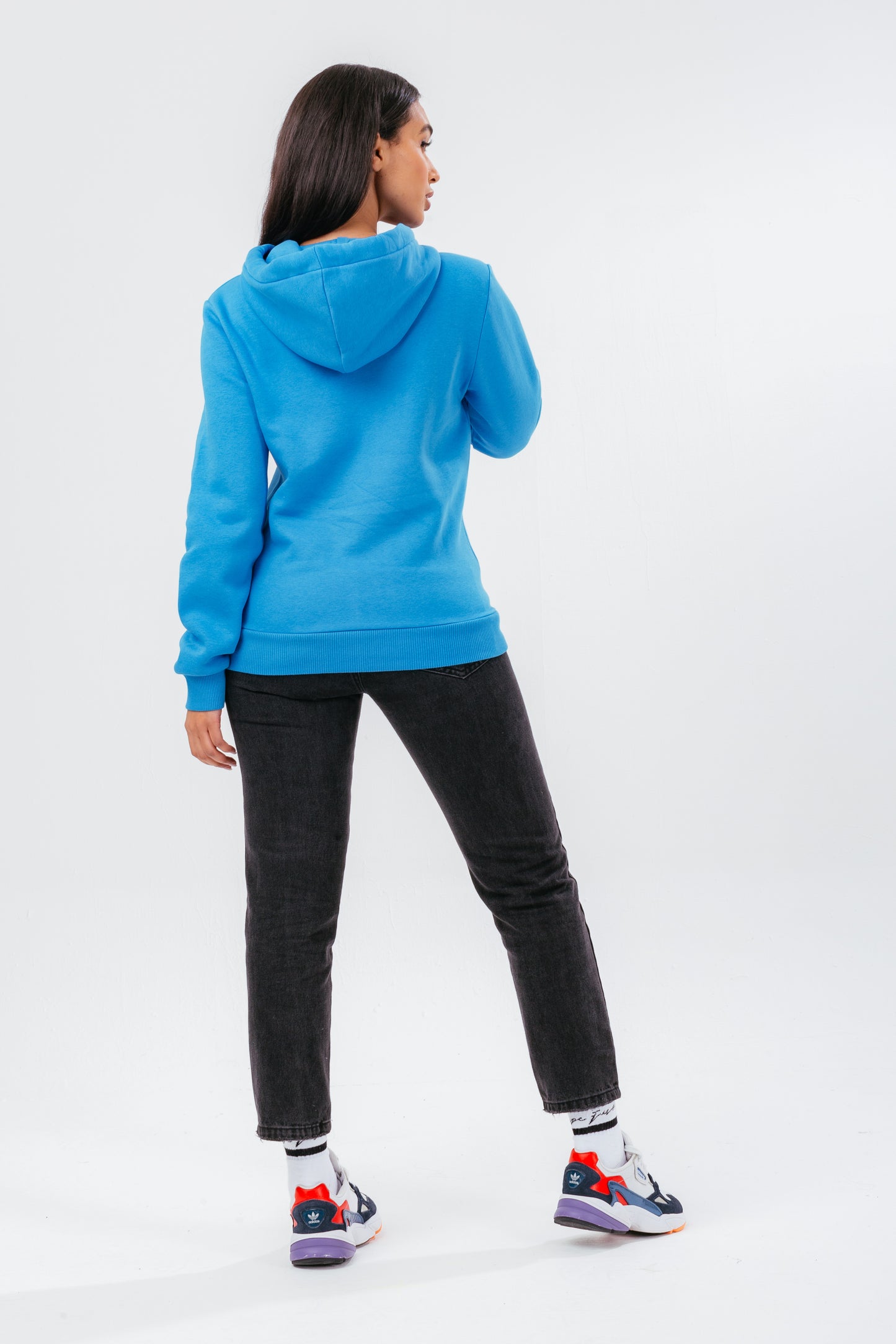 Hype Blue Branded Drawstring Women'S Hoodie