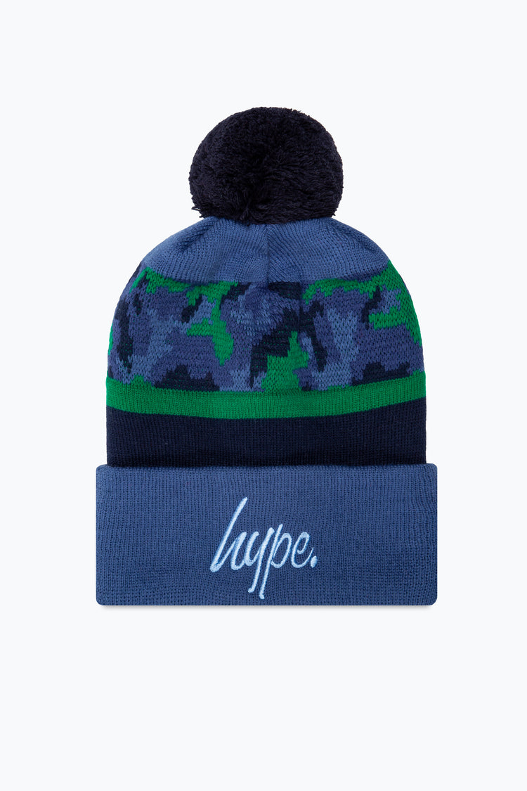 HYPE NAVY CAMO KNITTED BEANIE