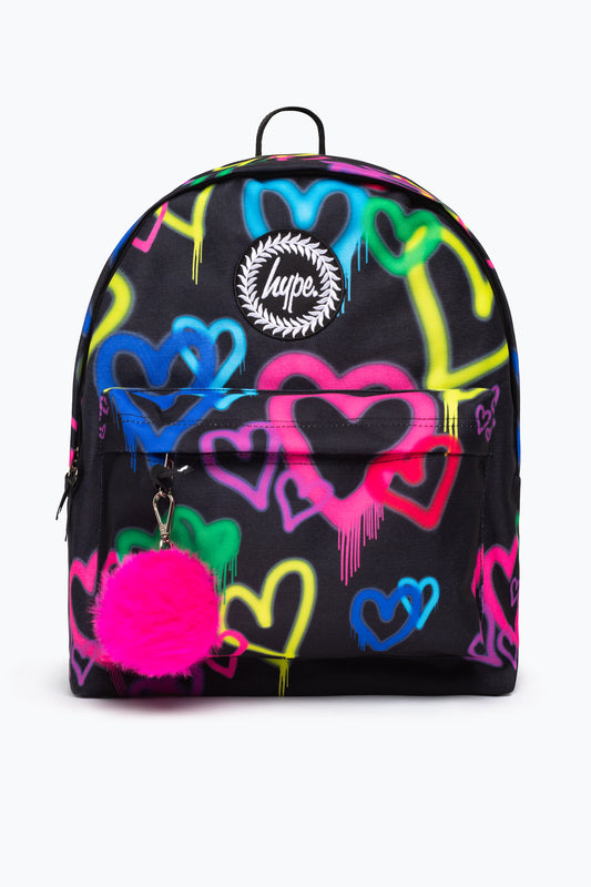 Hype Black Graffiti Heart Backpack