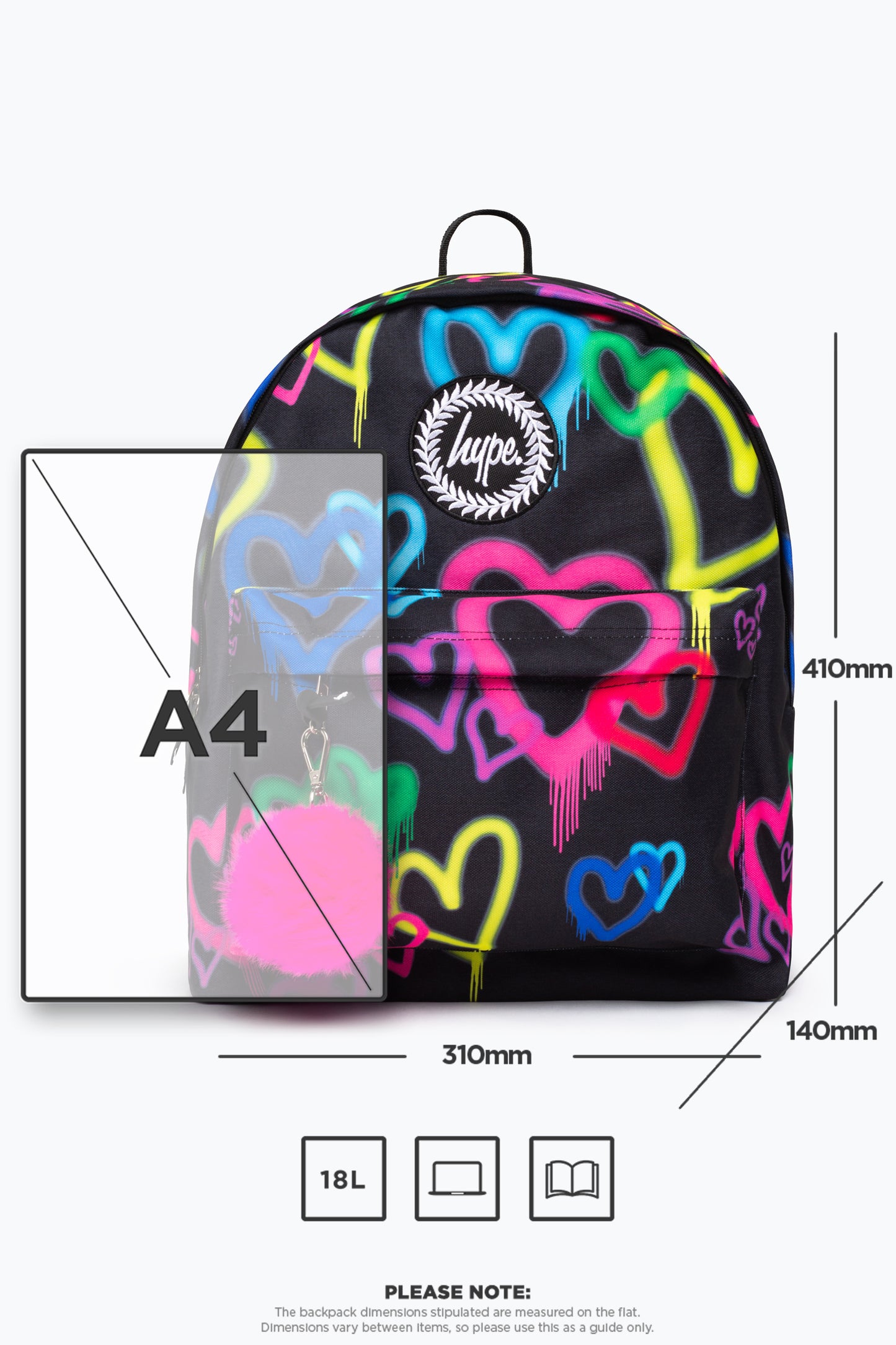 Hype Black Graffiti Heart Backpack