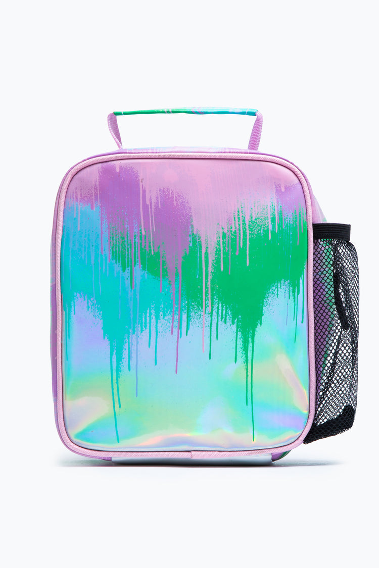 HYPE PINK & TEAL DRIP HOLOGRAPHIC LUNCHBOX