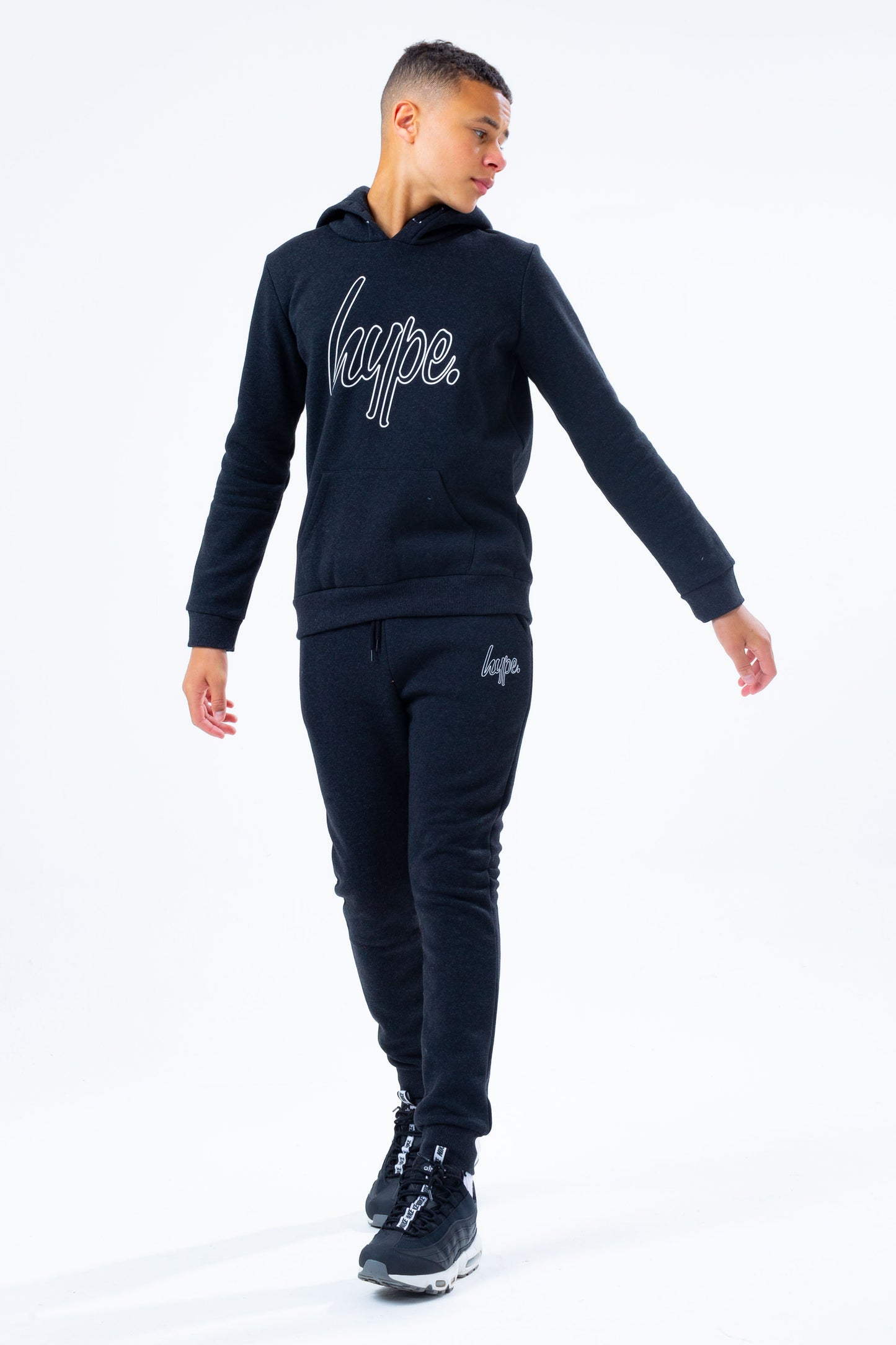 Hype Lightweight Anthracite Script Kids Tracksuit