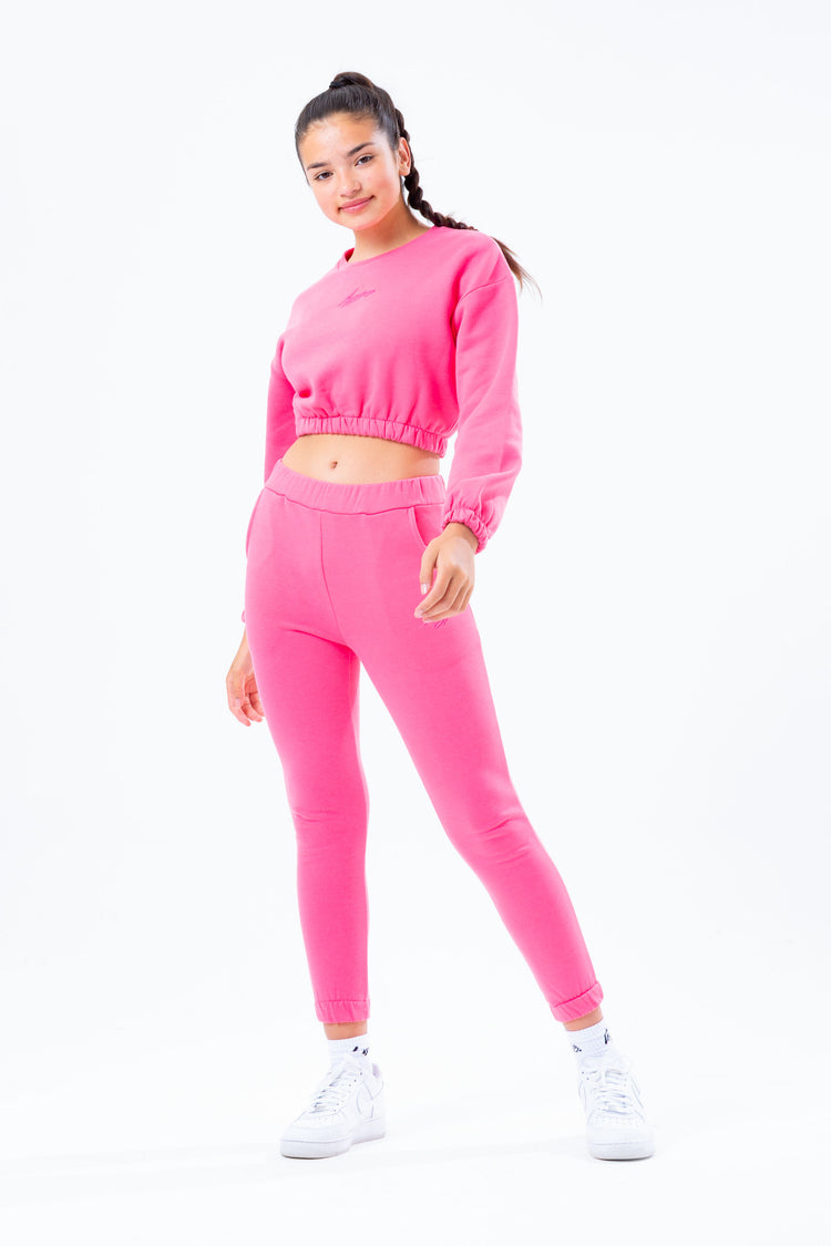 HYPE PINK ELASTICATED GIRLS JOGGERS