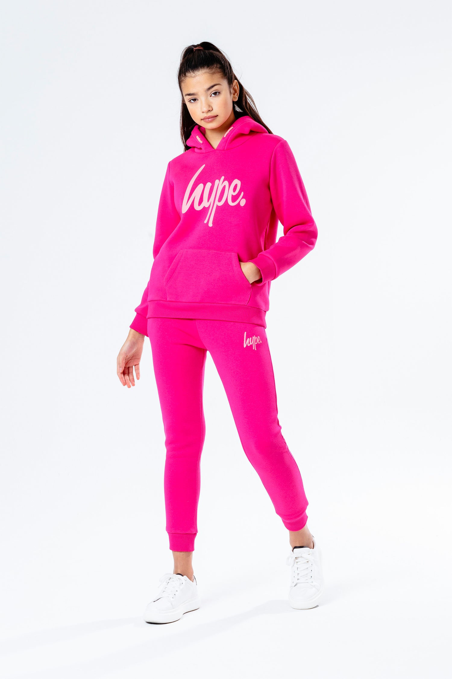 HYPE PINK SCRIPT TRACKSUIT FOR GIRLS