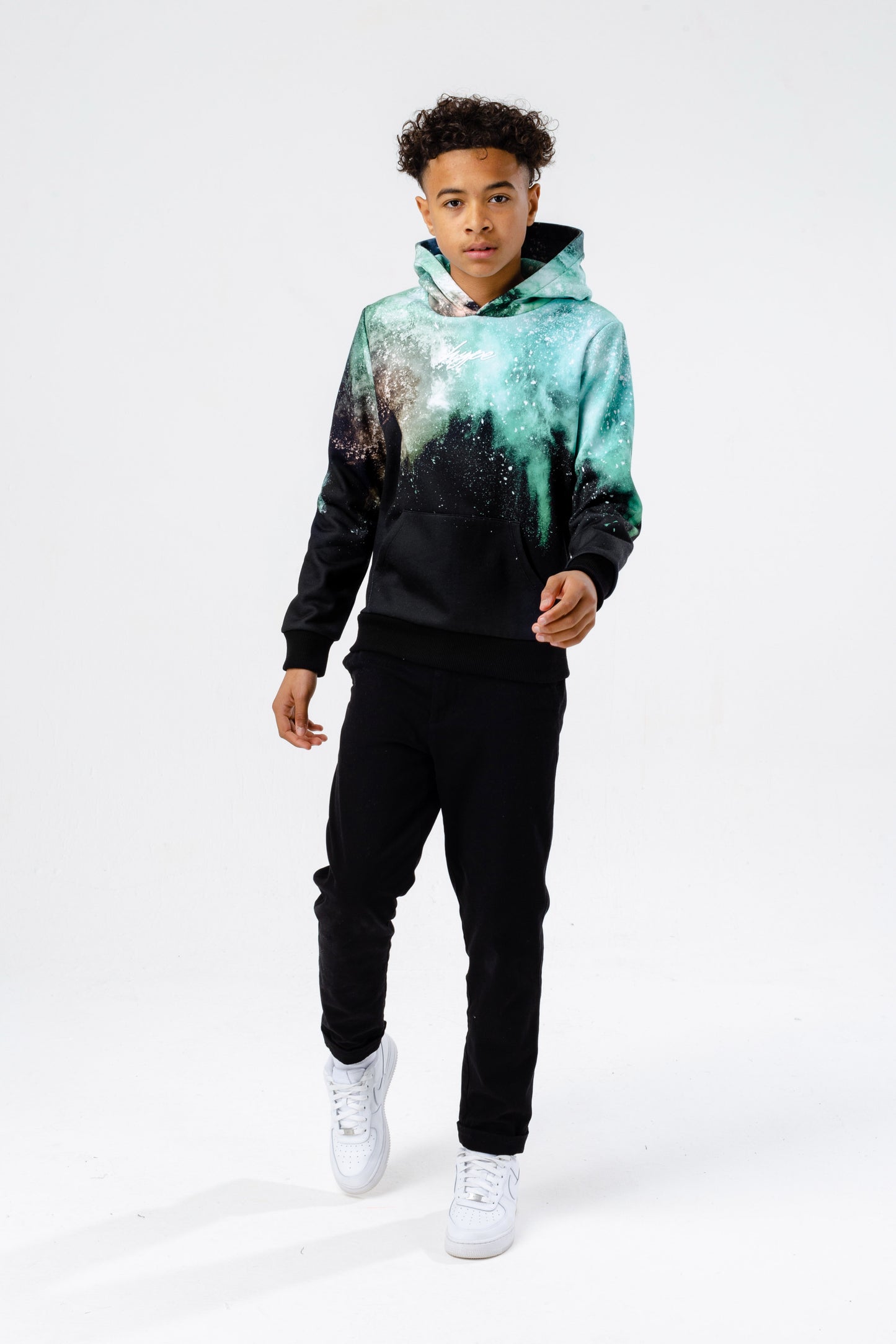 Hype Green Smoke Burst Boys Pullover Hoodie