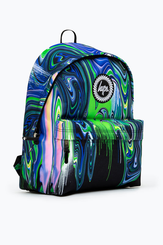 HYPE BLUE & GREEN MARBLE DRIP BACKPACK