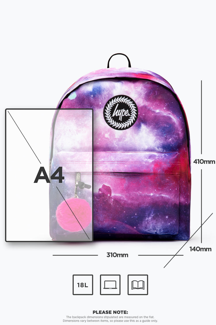 HYPE PURPLE AND PINK GALAXY BACKPACK