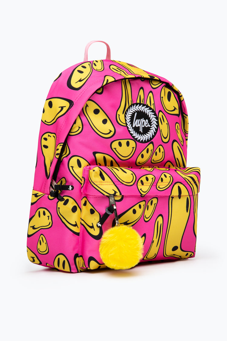 HYPE PINK & YELLOW HAPPY FACE BACKPACK