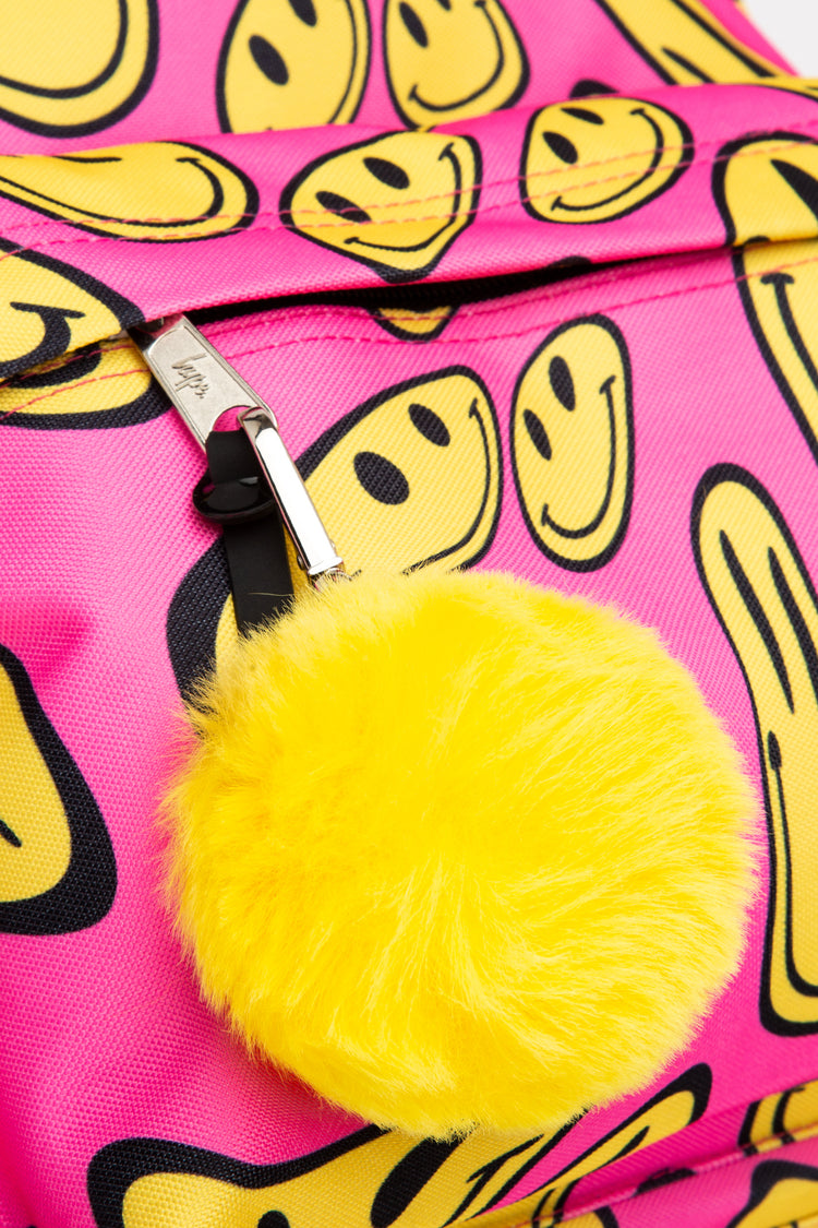 HYPE PINK & YELLOW HAPPY FACE BACKPACK