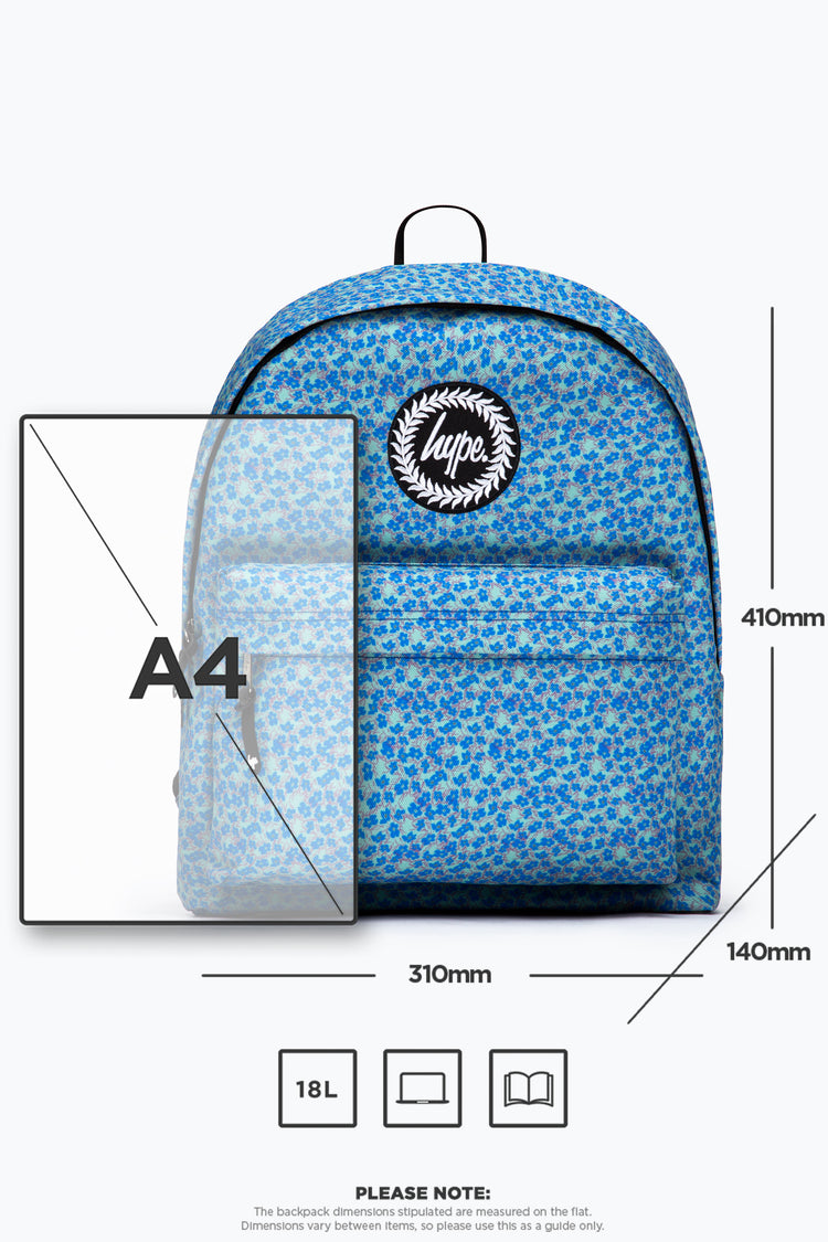 HYPE BLUE & GREEN DITSY FLORAL BACKPACK