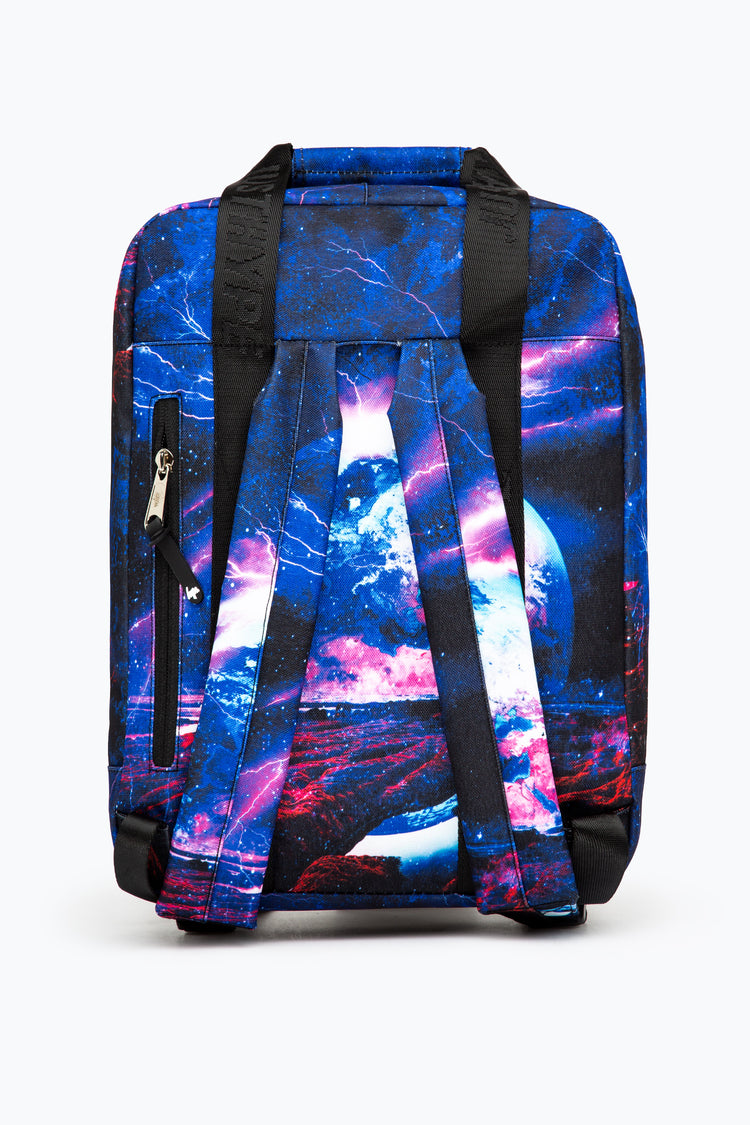 HYPE BLUE & PURPLE GALAXY SPACE BOXY BACKPACK