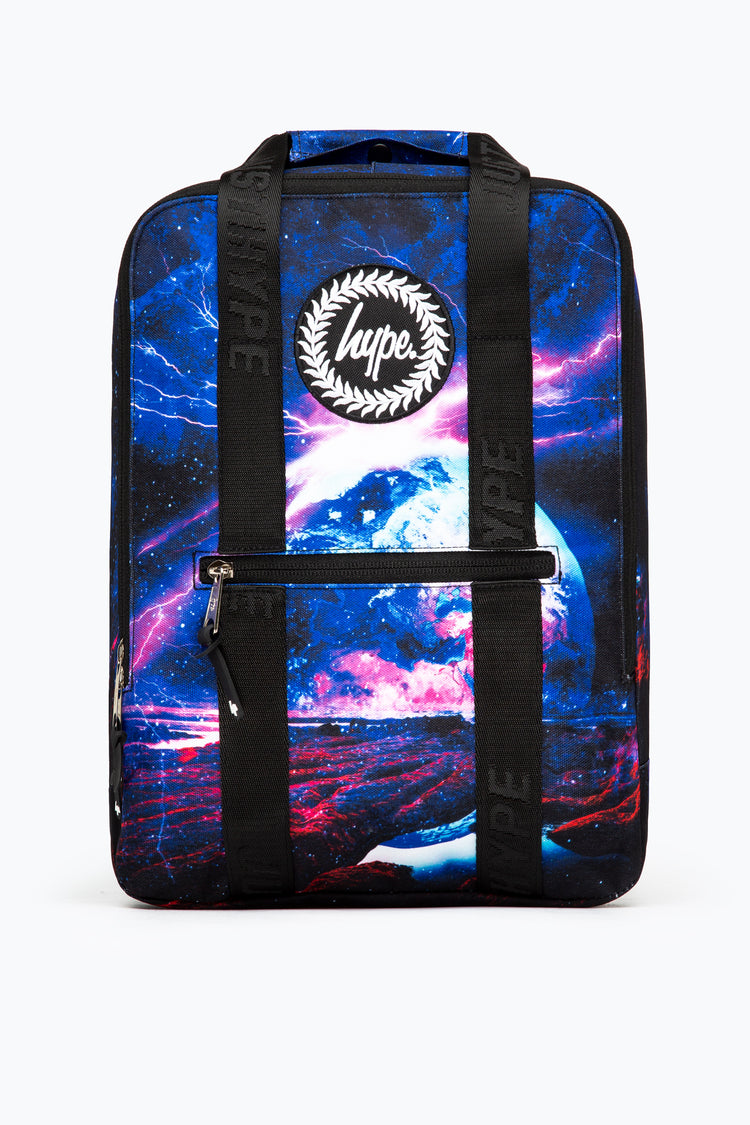 HYPE BLUE & PURPLE GALAXY SPACE BOXY BACKPACK