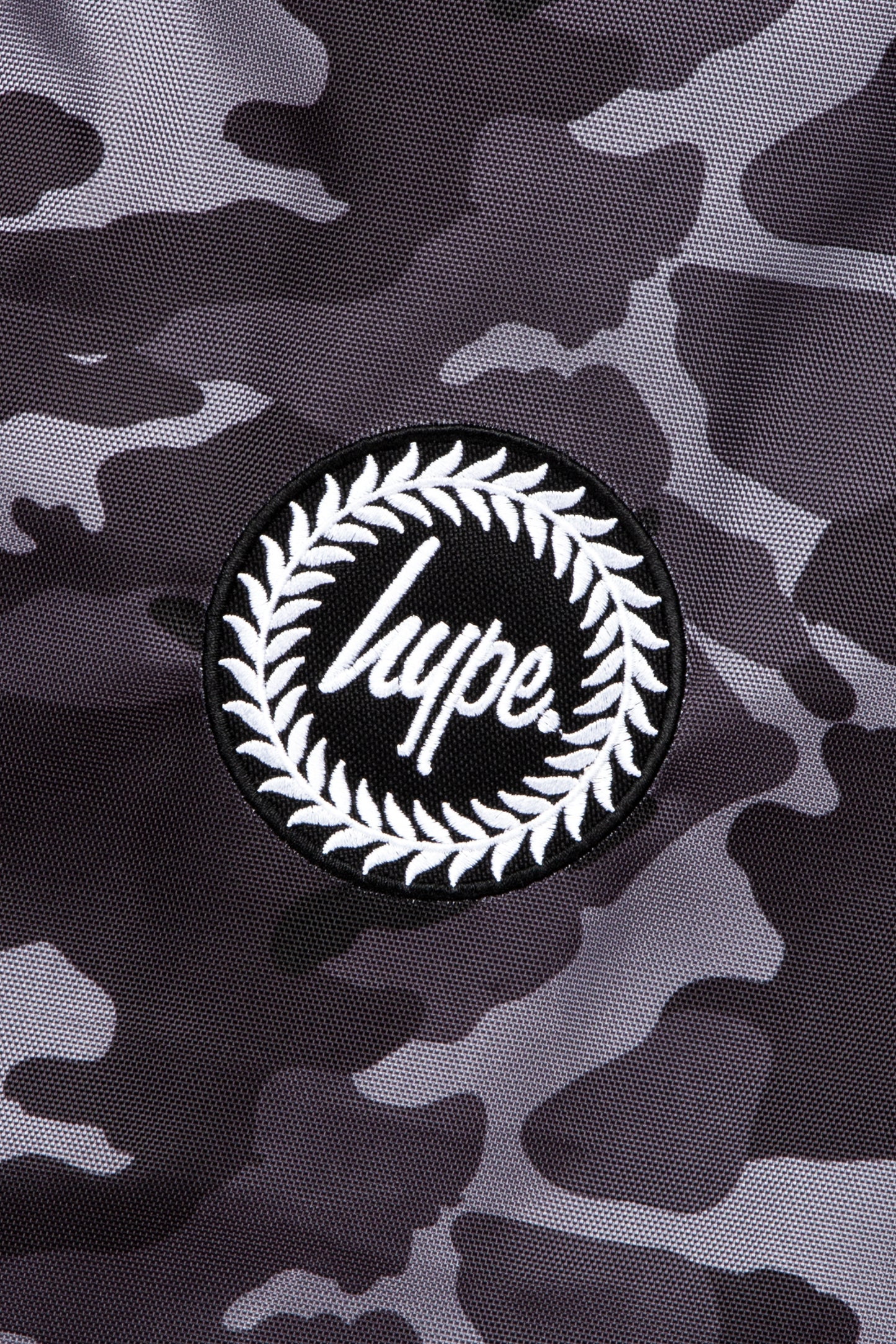 Hype Black & Grey Mono Camo Drawstring Bag
