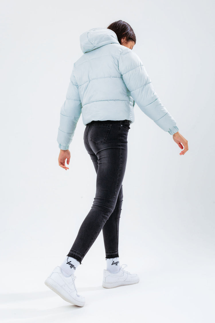 HYPE PALE BLUE GIRLS CROPPED PUFFER JACKET