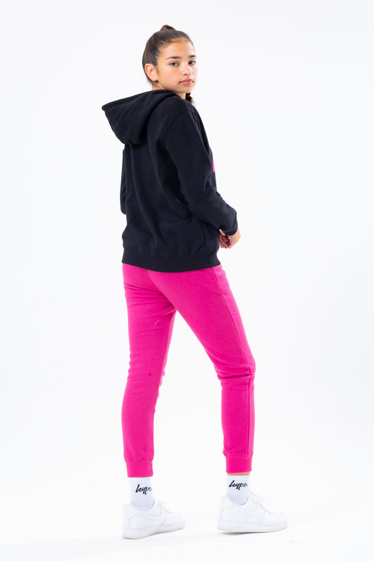 HYPE BLACK HOODIE AND PINK GIRLS JOGGERS SET