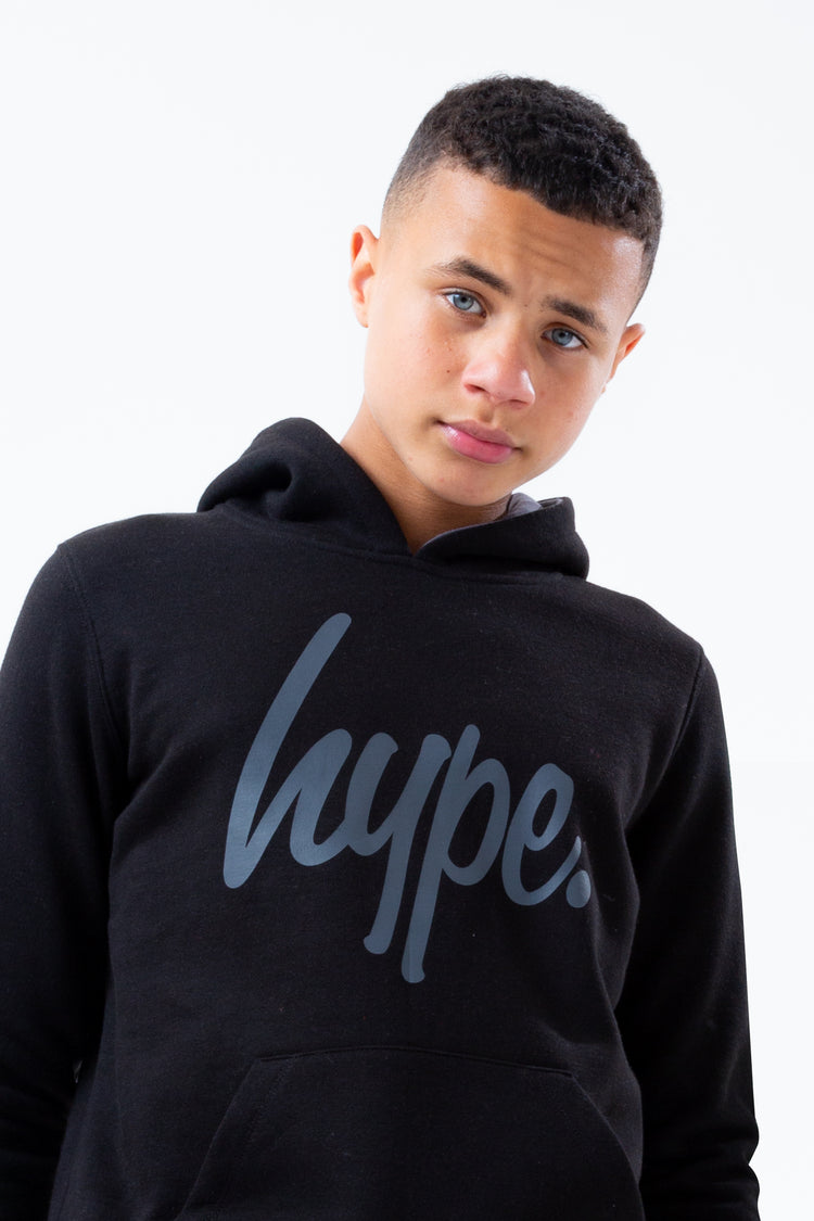 HYPE BLACK HOODIE AND CHARCOAL BOYS JOGGERS SET