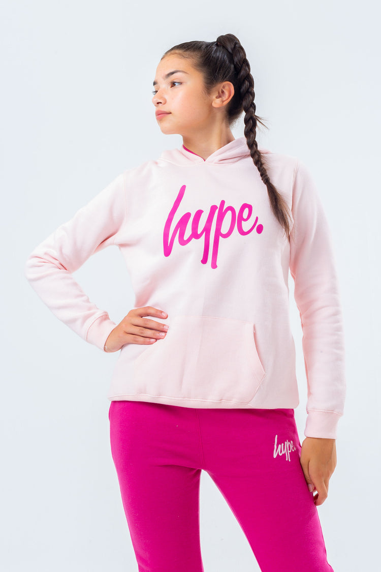 HYPE LIGHT PINK HOODIE AND DARK PINK GIRLS JOGGERS SET