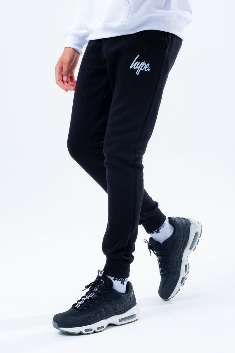 HYPE WHITE HOODIE AND BLACK BOYS JOGGERS SET