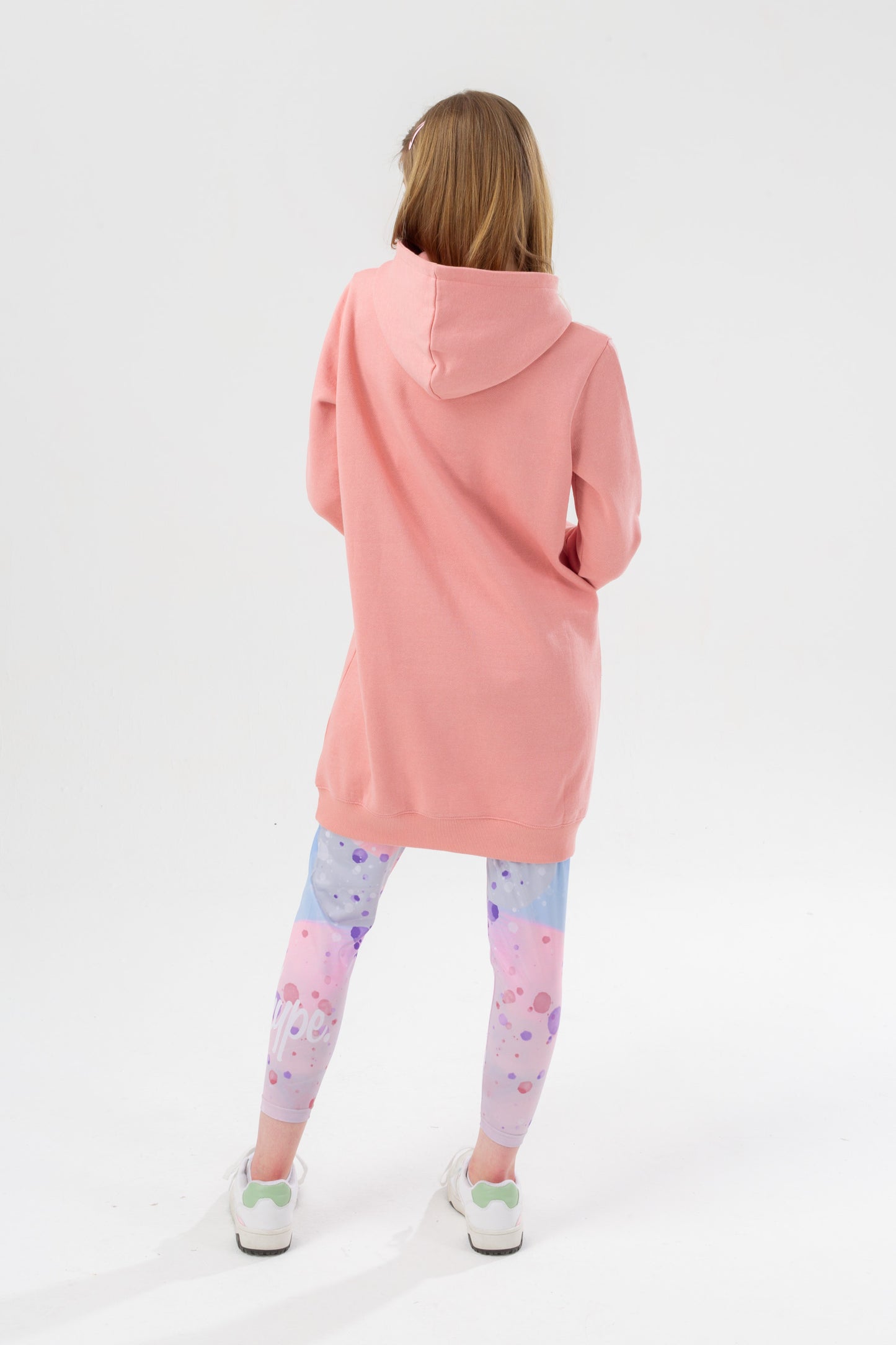 Hype Girls Nude Mystic Clouds Script Longline Hoodie & Leggings Set