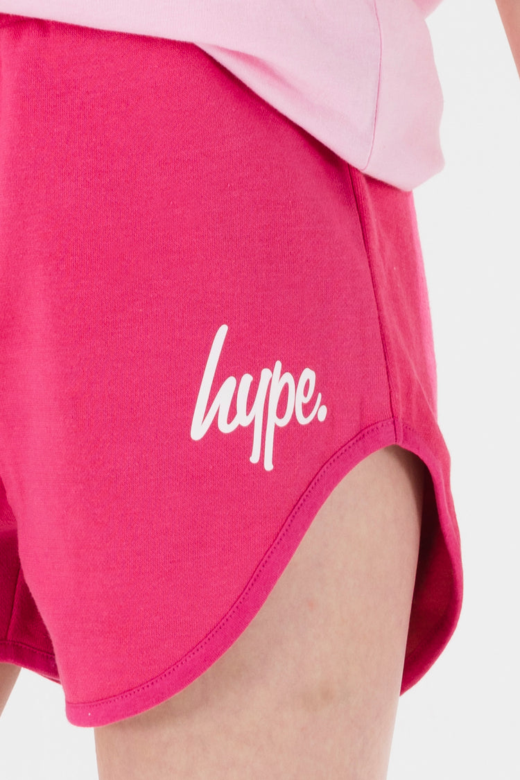 HYPE GIRLS BLACK AND PINK SCRIPT RUNNER SHORTS TWO PACK