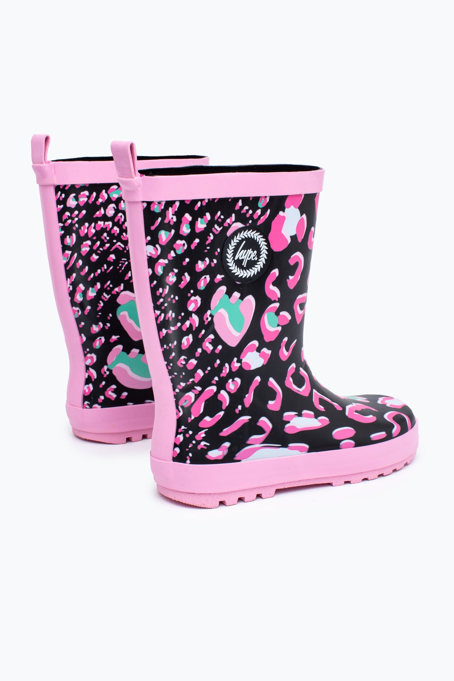 Hype Girls Pink Leopard Wellies