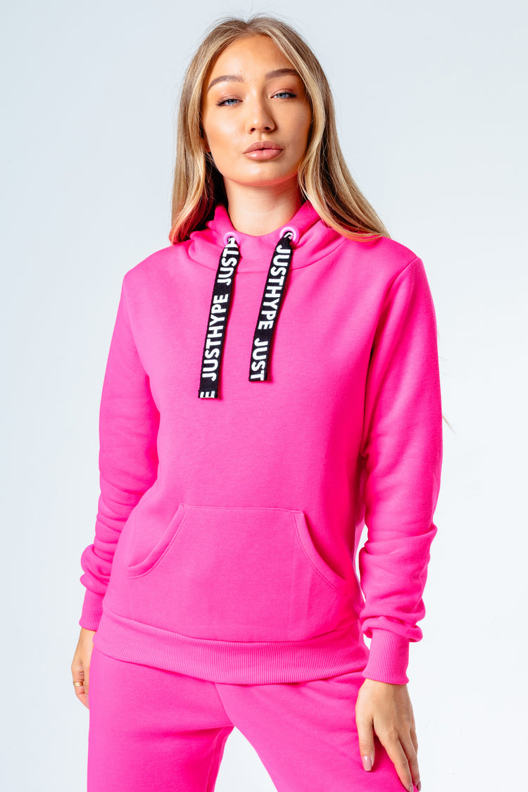 Hype Hot Pink Drawcord Women'S Pullover Hoodie