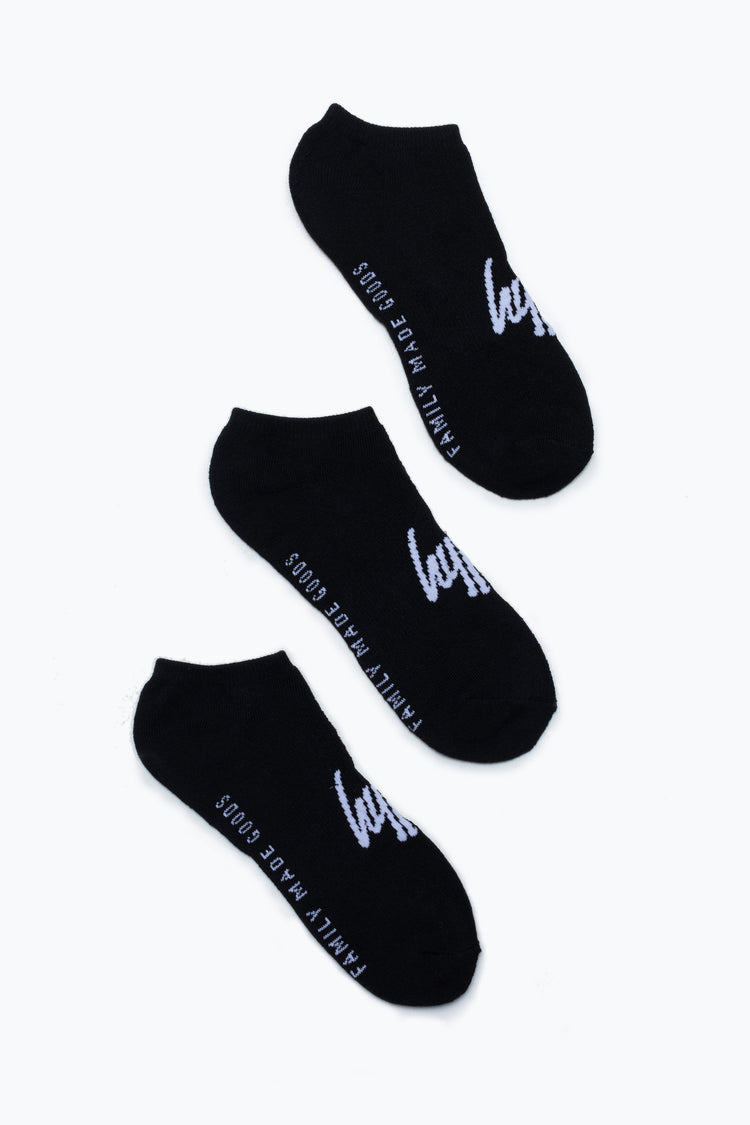 Hype 3 Pack Black Trainer Socks