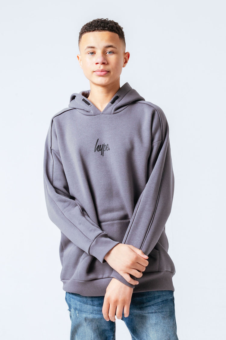 HYPE CHARCOAL BOYS OVERSIZED PULLOVER HOODIE
