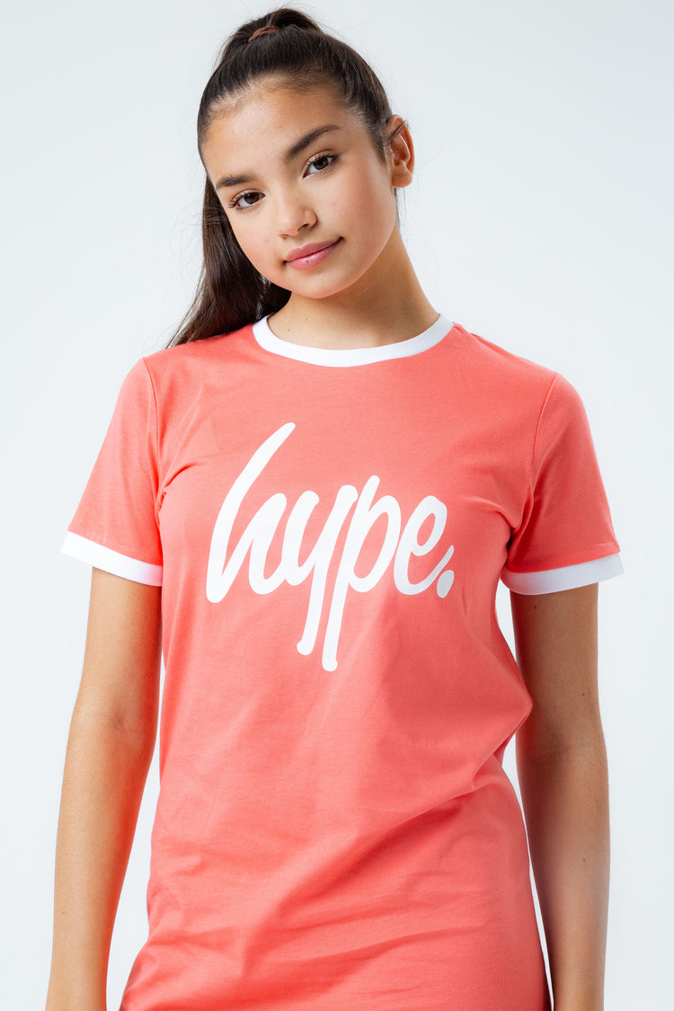 HYPE CORAL GIRLS T-SHIRT DRESS