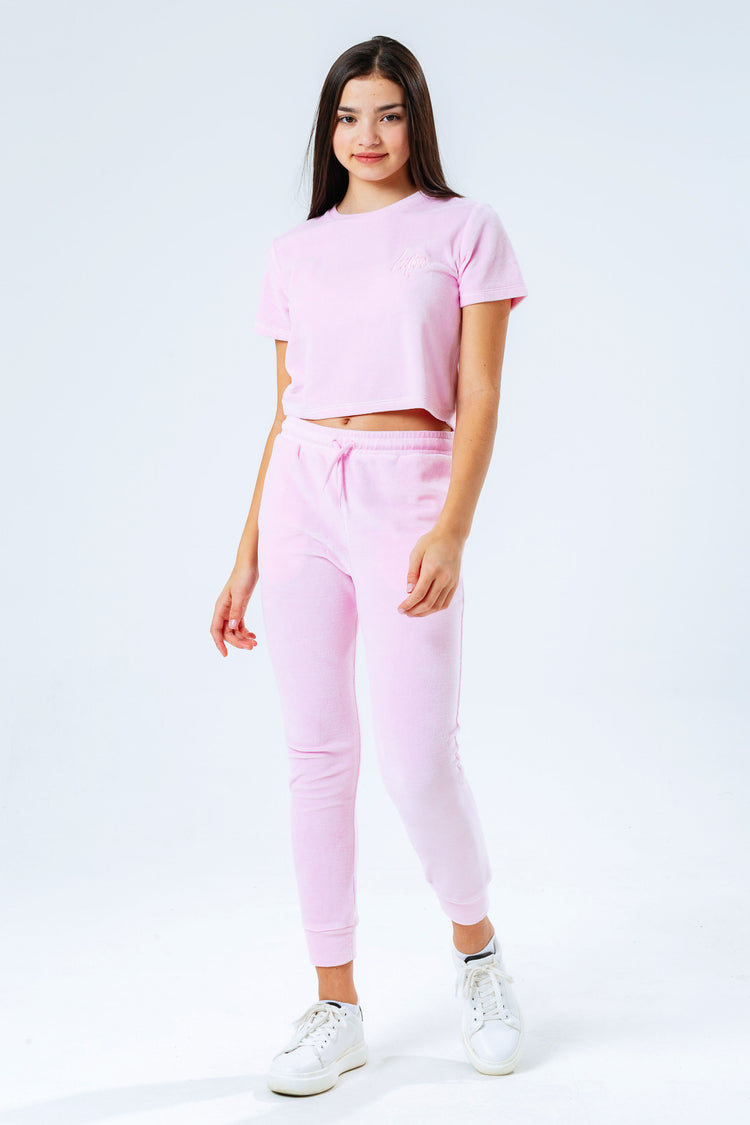 Hype Pink Velour Kids Joggers