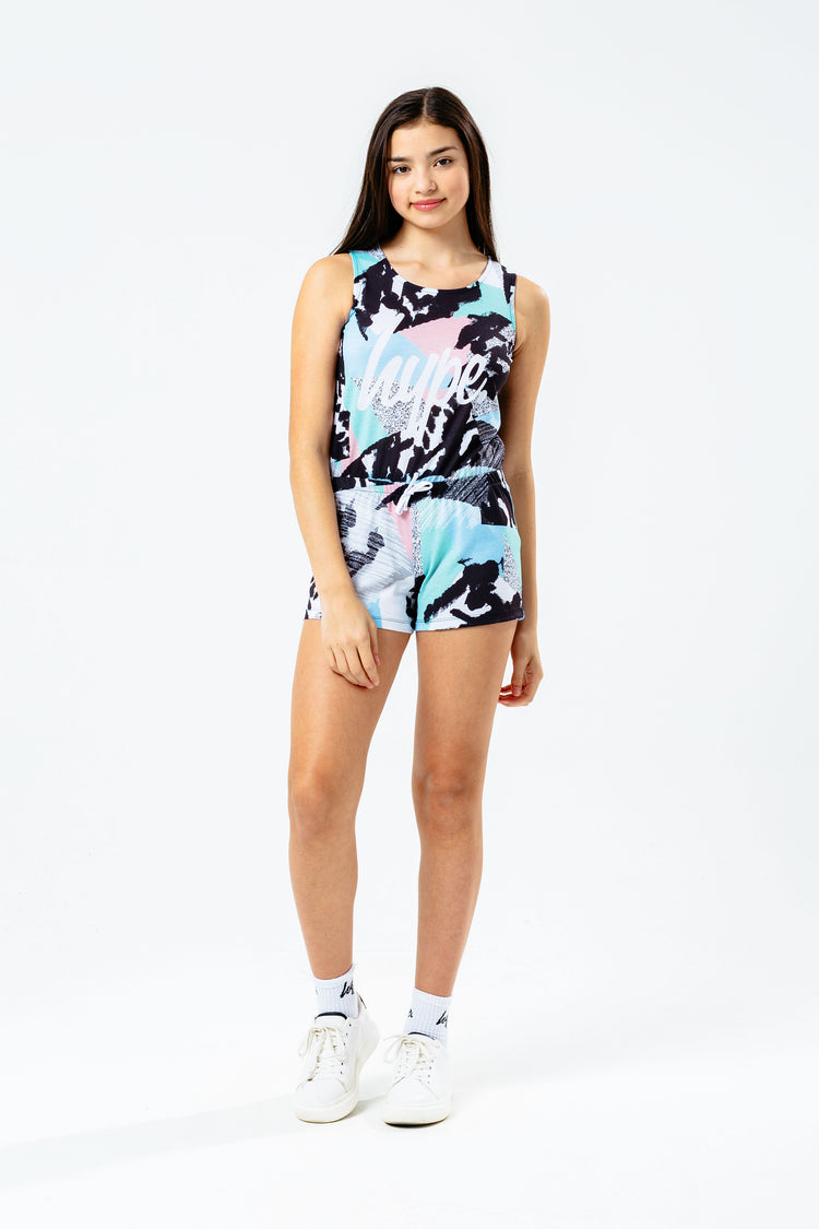 HYPE PASTEL ABSTRACT GIRLS PLAYSUIT
