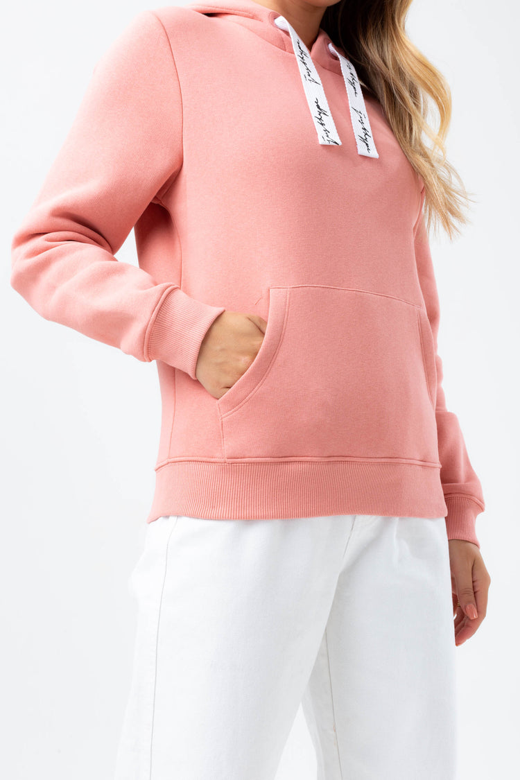HYPE WOMENS BLUSH JUSTHYPE DRAWCORD HOODIE