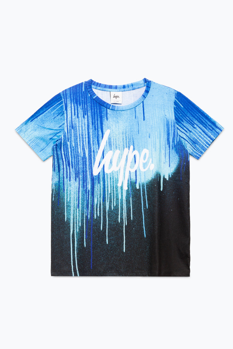 HYPE BOYS NAVY BLUE DRIPS SCRIPT T-SHIRT AND JOGGERS