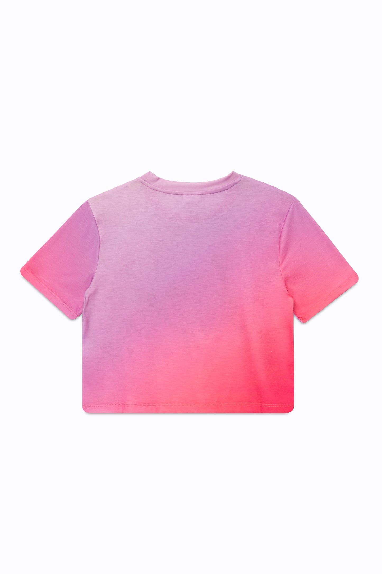 Hype Girls Pink Fade Holographic Script Cropped T-Shirt