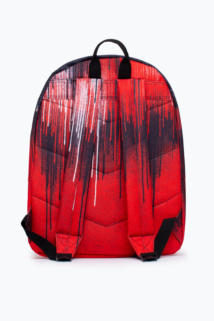 HYPE UNISEX RED BLACK DRIPS CREST BACKPACK