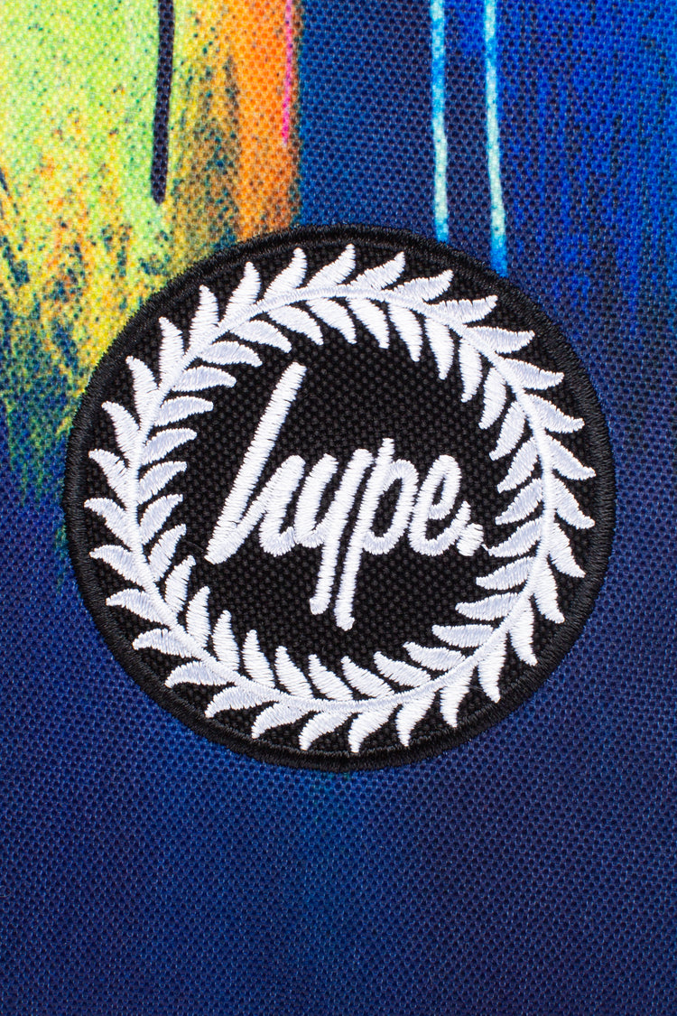 HYPE UNISEX NAVY WATERCOLOUR DRIPS CREST LUNCHBOX