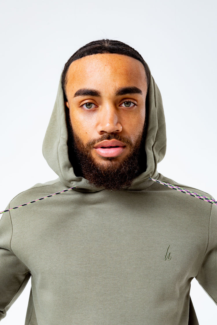 HYPE OLIVE MEN'S OVERSIZED PULLOVER HOODIE