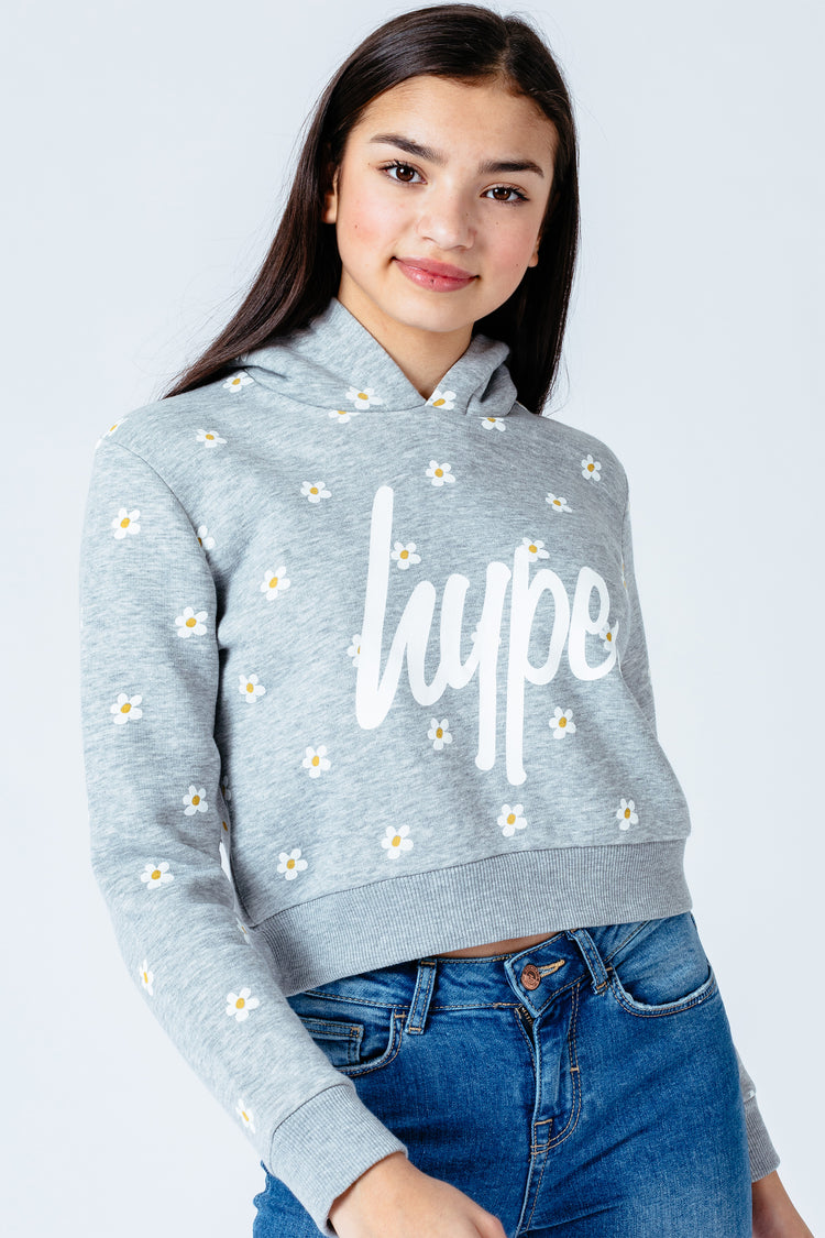 Hype Daisy Repeat Kids Crop Pullover Hoodie
