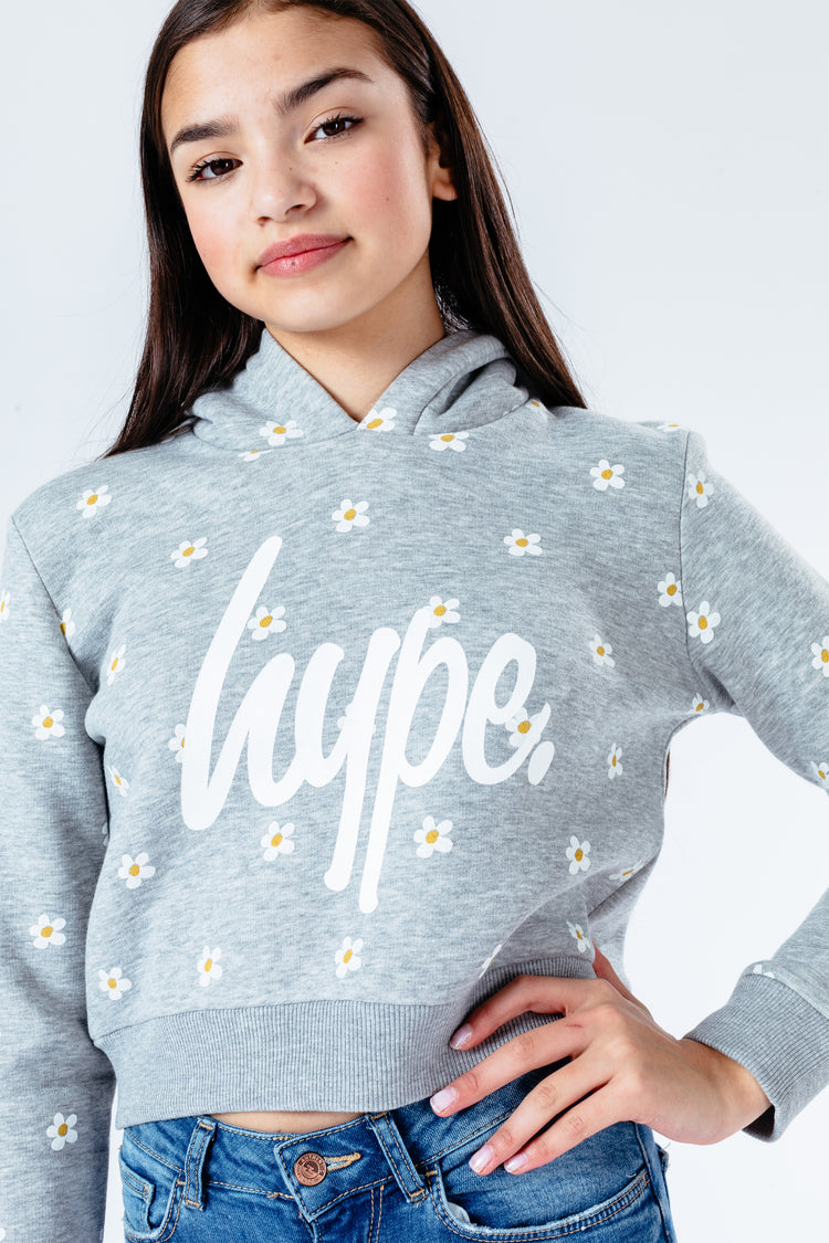 Hype Daisy Repeat Kids Crop Pullover Hoodie