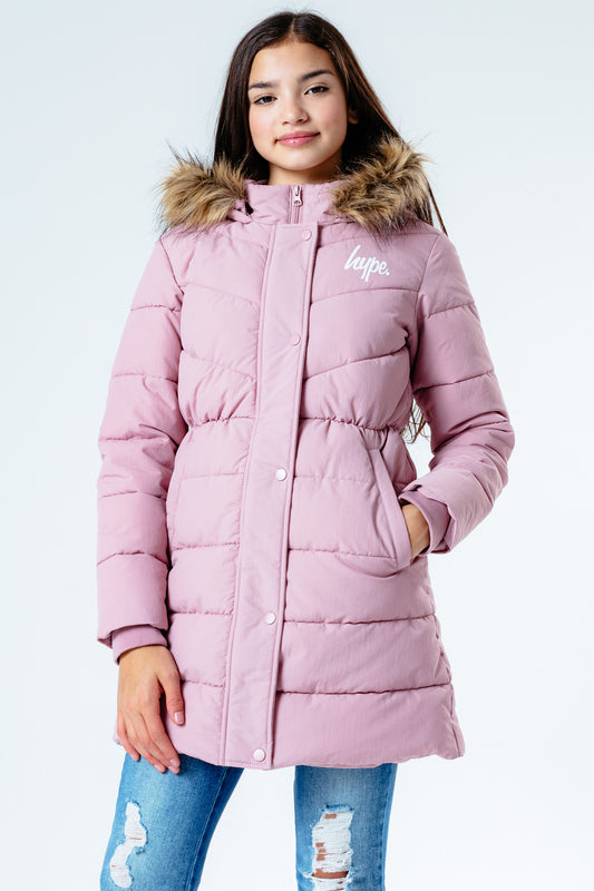 HYPE PINK FITTED PARKA GIRLS JACKET