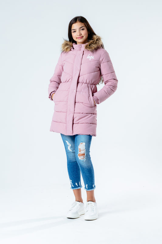 HYPE PINK FITTED PARKA GIRLS JACKET